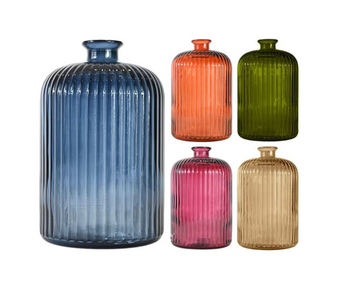 Vase en verre strié 23 cm
