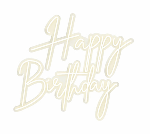 Néon LED « Happy Birthday » blanc chaud